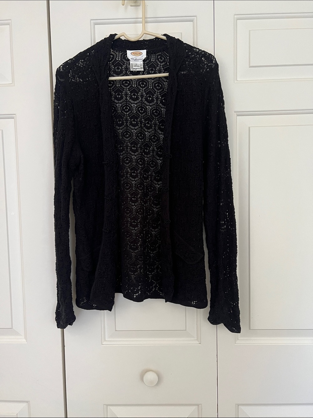 Talbots Black Crochet Lace Shell